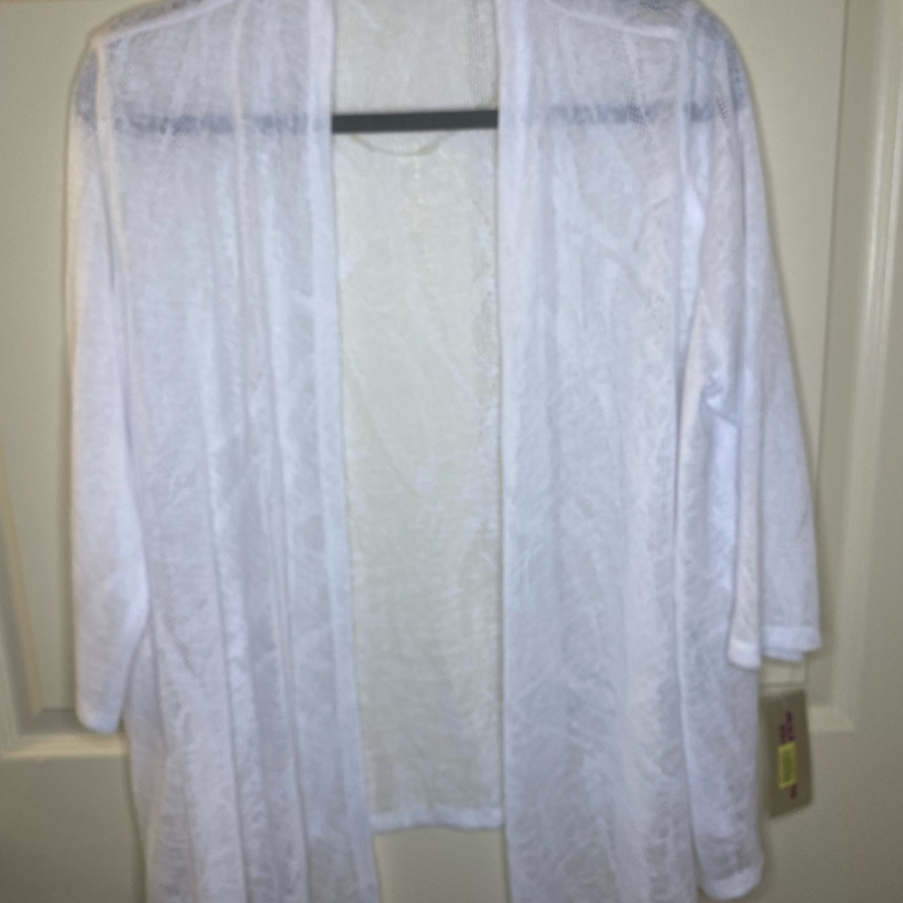 Allison Daley White Cardigan Sz Large